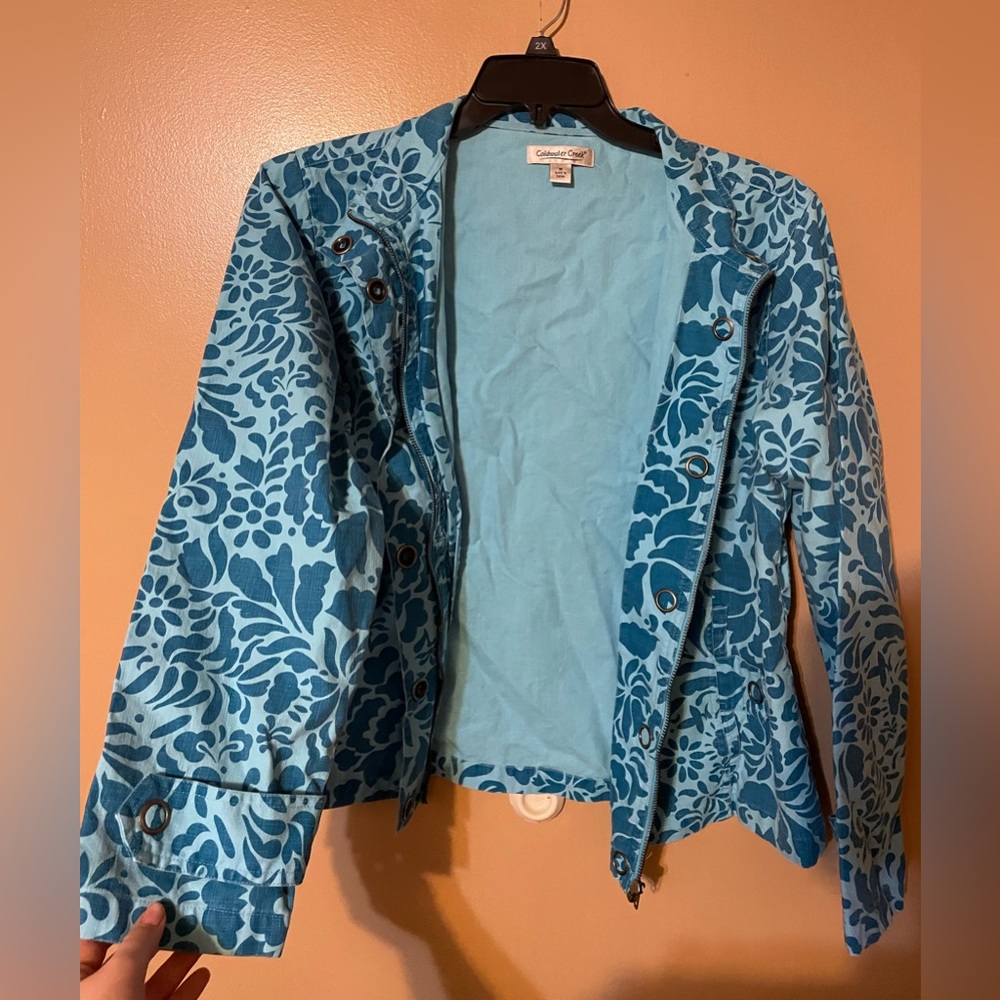 Cold Water Creek Blue Button/Zip Up Jacket